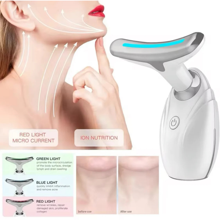 Digital Massager for Facial and Neck – LED Light Therapy & Microcurrent Skincare Tool