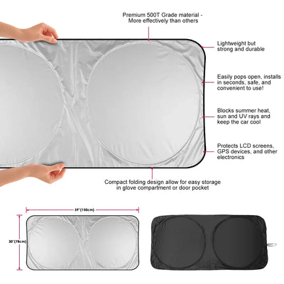 Universal Foldable Windscreen Sun Shade (IMPORTED QUALITY)