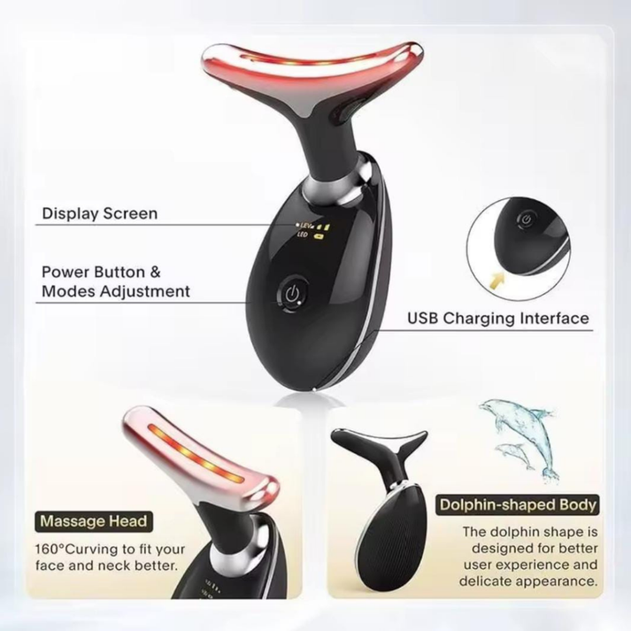 Digital Massager for Facial and Neck – LED Light Therapy & Microcurrent Skincare Tool